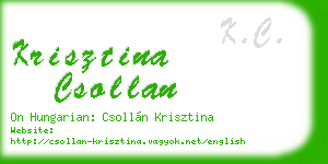 krisztina csollan business card