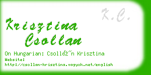 krisztina csollan business card